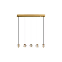 LUCES CUYO LE44720 LED hanging lamp 3000K 16W gold, 5 lamp shades