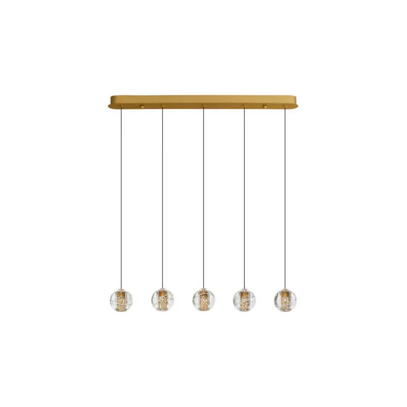 LUCES CUYO LE44720 LED hanging lamp 3000K 16W gold, 5 lamp shades