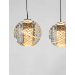 LUCES CUYO LE44720 LED hanging lamp 3000K 16W gold, 5 lamp shades