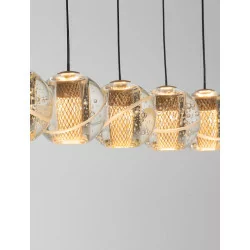 LUCES CUYO LE44720 LED hanging lamp 3000K 16W gold, 5 lamp shades