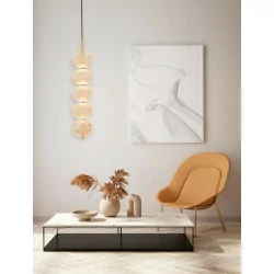 LUCES TIPUANI LE44624 hanging lamp with 5 shades, glass and gold