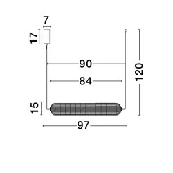 LUCES TIPUANI LE44627 lampa wisząca LED 3000K 40W, złoto, akryl