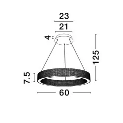 LUCES YOTAU LE44729 elegancka lampa wisząca LED 70W 3000K 5286lm złota