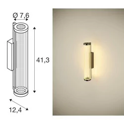 SLV QUIMERA 1008035/6/7 kinkiet LED mosiądz, ciemna miedź, ciemny brąz