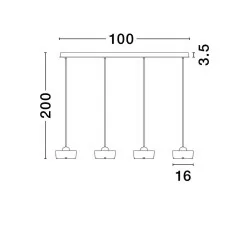 LUCES ESPINAR LE44732 LED hanging lamp 1640lm 3000K gold 4 lamps