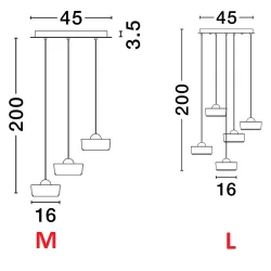 LUCES ESPINAR LE44498, LE44731 lampa wisząca LED 3000K 18/23W