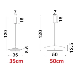 LUCES VITICHI LE44734/6 biała lampa wisząca LED 3000K 2 rozmiary