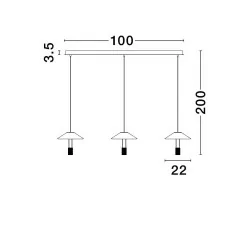 LUCES AYAVIRI LE44740 lampa wisząca LED 3000K 24W 3 klosze biała