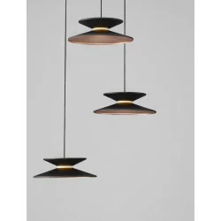 LUCES GUANAY LE44742/3 LED hanging lamp black and gold, 3/5 shades