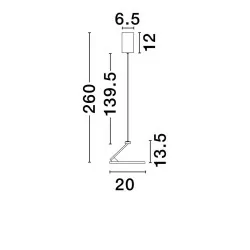 LUCES SORATA LE44750/1 lampa wisząca LED 3000K 14W biała, czarna