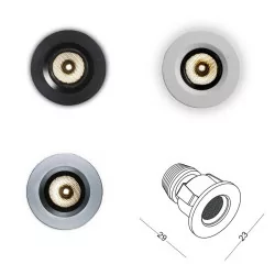 Small LED ceiling spot ELKIM POINT 880 LENS silver, white, black only 1W