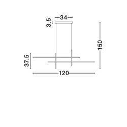 LUCES CHARAZANI LE44817 lampa wisząca LED 3200K 43W, czarno-złota