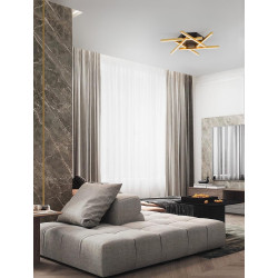 LUCES CHARAZANI LE44818 LED ceiling lamp 43W black and gold modern