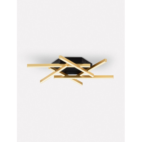 LUCES CHARAZANI LE44818 LED ceiling lamp 43W black and gold modern