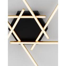 LUCES CHARAZANI LE44818 LED ceiling lamp 43W black and gold modern