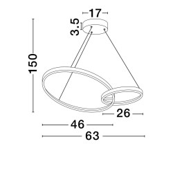 LUCES CHULUMANI LE44820 lampa wisząca LED 3200K 36W czarno-złota