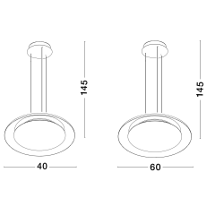 LUCES CAPINOTA LE44794/5/6/7/8 lampa wisząca LED 40/60cm, 3 kolory