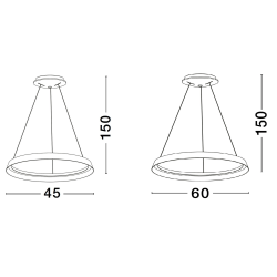 LUCES BATALLAS LE44782 lampa wisząca LED, regulowana barwa światła