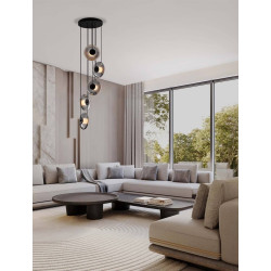 LUCES HUACARAJE LE44829/30 gray LED hanging lamp with 3/5 lamp shades