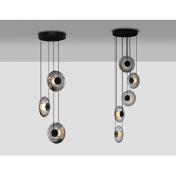 LUCES HUACARAJE LE44829/30 gray LED hanging lamp with 3/5 lamp shades