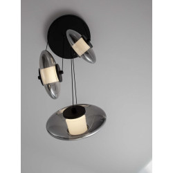 LUCES HUACARAJE LE44829/30 gray LED hanging lamp with 3/5 lamp shades