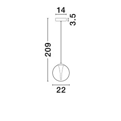 LUCES HUALMAY LE44832 złota lampa wisząca LED 3000K z kulistym kloszem