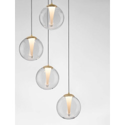 LUCES HUALMAY LE44834 LED hanging lamp with 4 gold shades