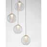 LUCES HUALMAY LE44834 LED hanging lamp with 4 gold shades