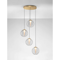 LUCES HUALMAY LE44834 LED hanging lamp with 4 gold shades