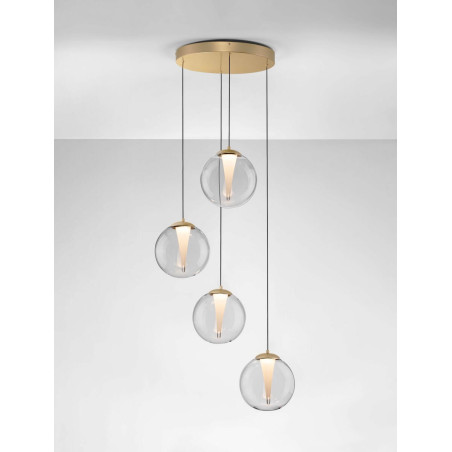 LUCES HUALMAY LE44834 LED hanging lamp with 4 gold shades