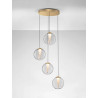 LUCES HUALMAY LE44834 LED hanging lamp with 4 gold shades