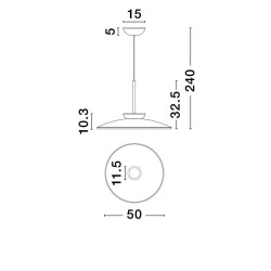 LUCES HUANUCO LE44838/9 LED hanging lamp 21W gray, gray-brown