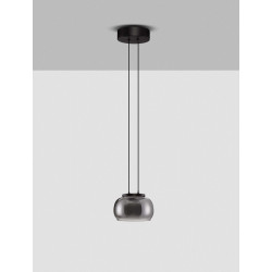 LUCES HUARMEY LE44842 lampa wisząca LED 18 cm, 9W, czarna/szara