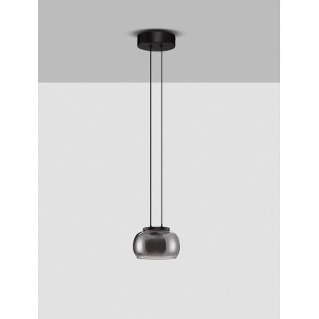 LUCES HUARMEY LE44842 LED hanging lamp 18 cm, 9W, black/gray