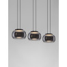 LUCES HUARMEY LE44843 LED hanging lamp with three shades black/gray