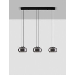 LUCES HUARMEY LE44843 LED hanging lamp with three shades black/gray