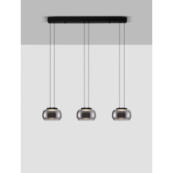 LUCES HUARMEY LE44843 LED hanging lamp with three shades black/gray