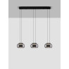 LUCES HUARMEY LE44843 LED hanging lamp with three shades black/gray