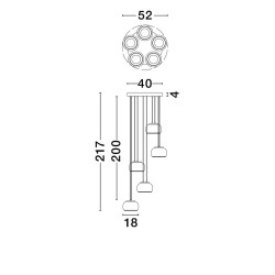 LUCES HUARMEY LE44844 hanging lamp with 5 LED shades 3000K