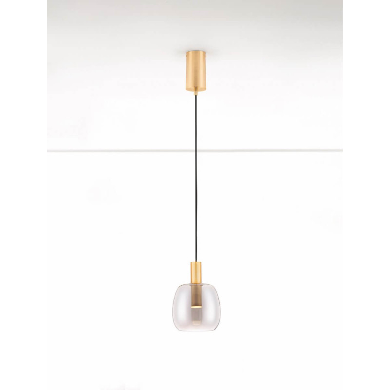 LUCES IQUITOS LE44845 LED hanging lamp 3000K 16cm, gold, modern