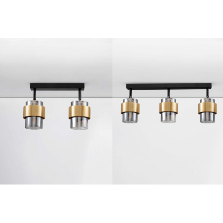 LUCES VIEJA LE44848/9 ceiling lamp E27 2/3 spotlights, black/gold