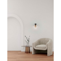 LUCES VIEJA LE44850 wall lamp, E27 bulb, black with gold accents