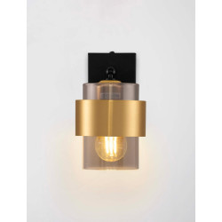 LUCES VIEJA LE44850 wall lamp, E27 bulb, black with gold accents