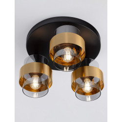 LUCES VIEJA LE43671 ceiling lamp gold-black 3xE27 metal/glass