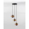 LUCES VIEJA LE42624 hanging lamp with 3 lamp shades, gold and black