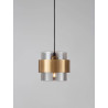 LUCES VIEJA LE42623 lampa wisząca złoto-czarna, metal/szkło E27 12W