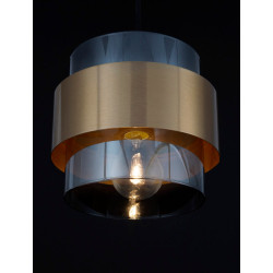 LUCES VIEJA LE42623 lampa wisząca złoto-czarna, metal/szkło E27 12W