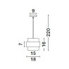 LUCES VIEJA LE42623 lampa wisząca złoto-czarna, metal/szkło E27 12W