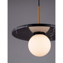 LUCES JUANJUI LE44853/4 lampa wisząca biało-czarna, marmur/szkło, G9