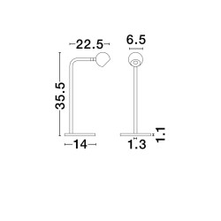 LUCES PUCARANI LE44682 nowoczesna czarna lampa stołowa LED